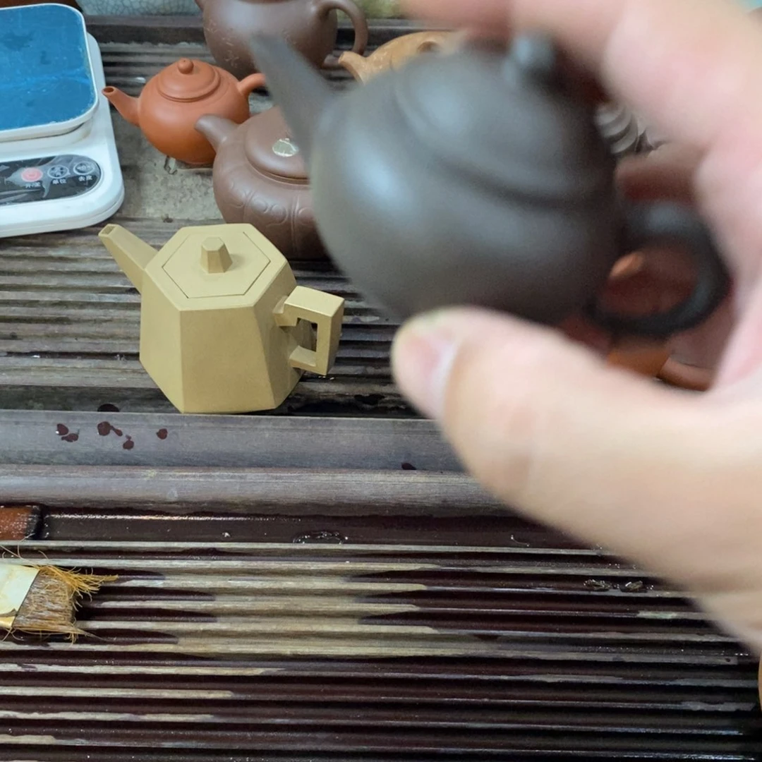 福***雕茶壶紫砂紫泥制作