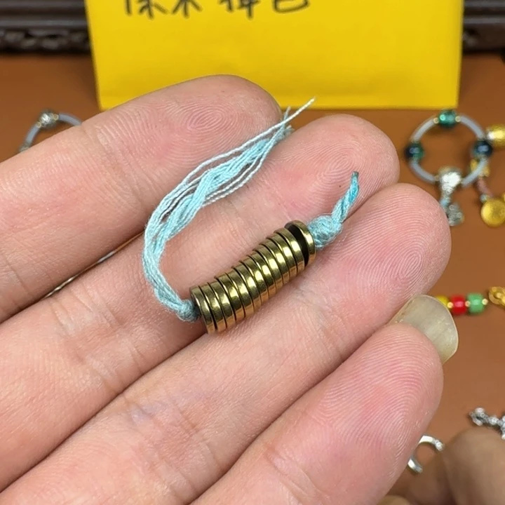 合成碳硅石铜合金文玩配饰黑胆石6✖️1