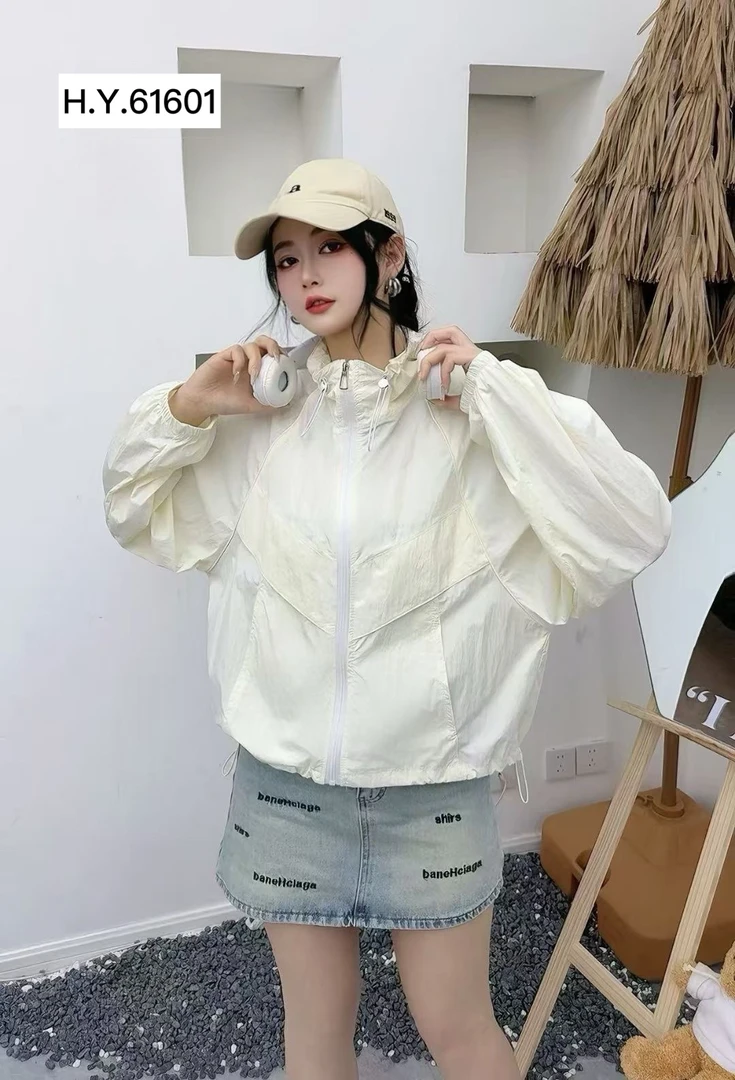 韩系小个子工装防晒衣2025春夏新款短款宽松显瘦时尚立领防晒外套
