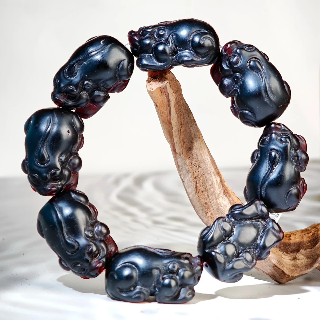 【 炎轩文趣斋】yp黑色貔貅手串（不带礼盒）