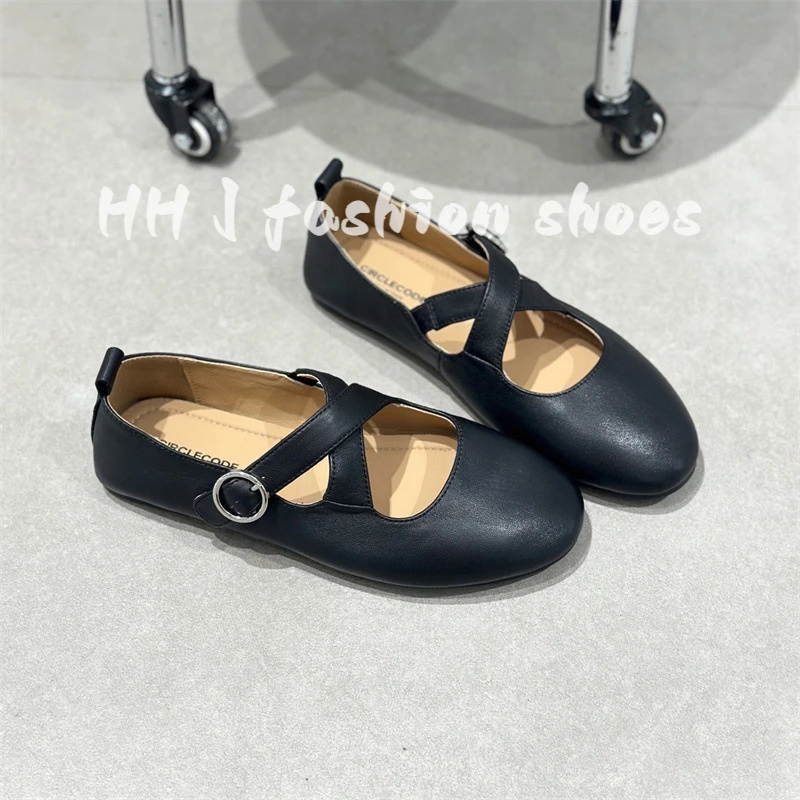 真皮浅口单鞋女2025夏季新款韩版时尚百搭休闲包头玛丽珍鞋女鞋子