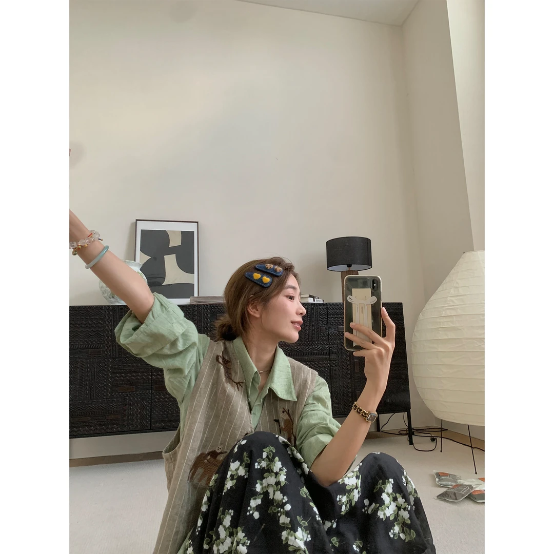 「lettuce sun」高品 亚麻刺绣马甲