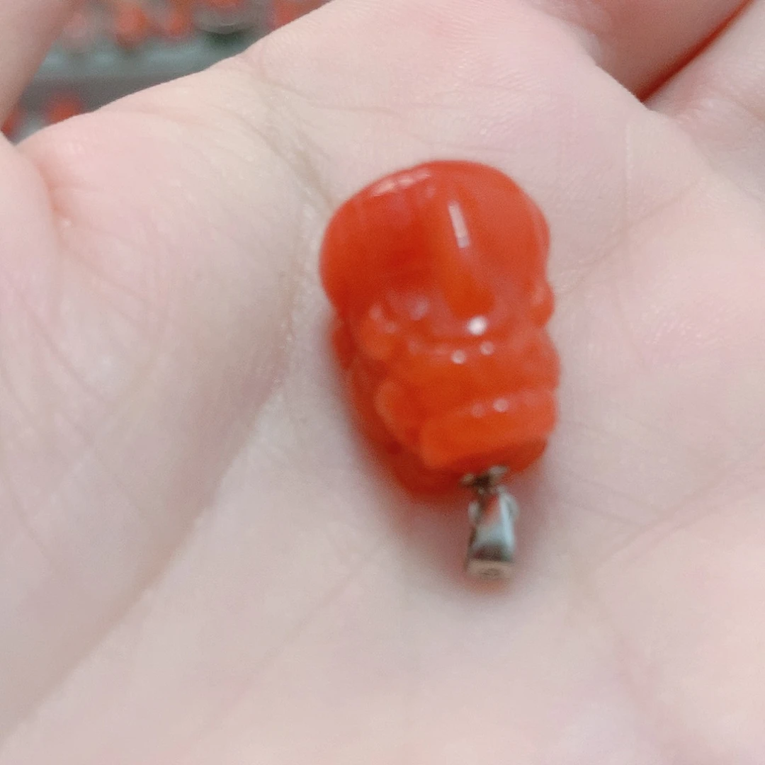 南红玛瑙银S925镶嵌吊坠(不含链)