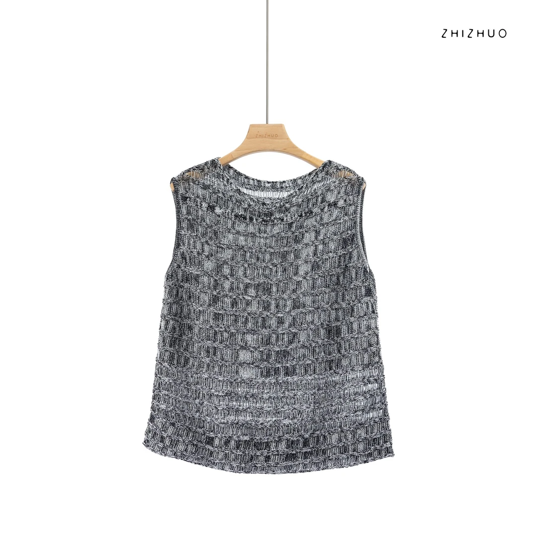 ZHIZHUO/黑夜梦境 夏季薄款高级感时尚小众无袖马甲背心