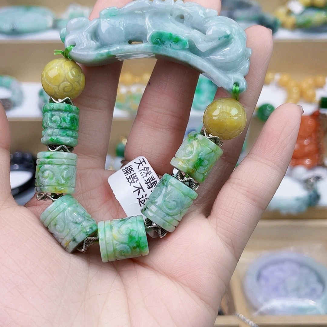 墨***铺翡翠未镶嵌手链手链