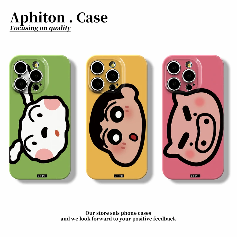 莱冰卡通横版小新头像适用苹果16菲林手机壳华为vivo小米15oppo套