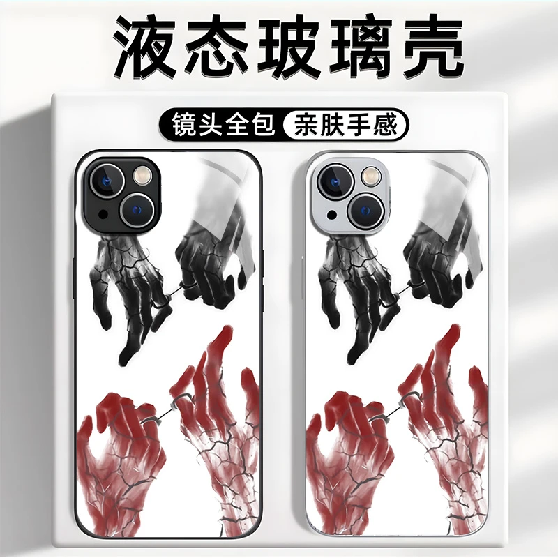 执子之手适用于小众动漫苹果16华为一加oppo小米手机防摔壳Paoive