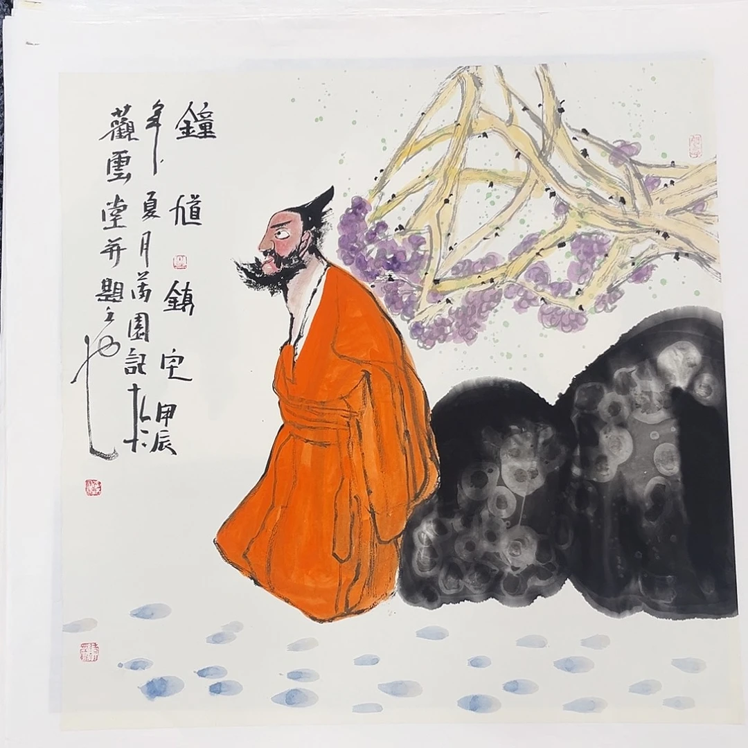 国画四尺斗方人物作品
