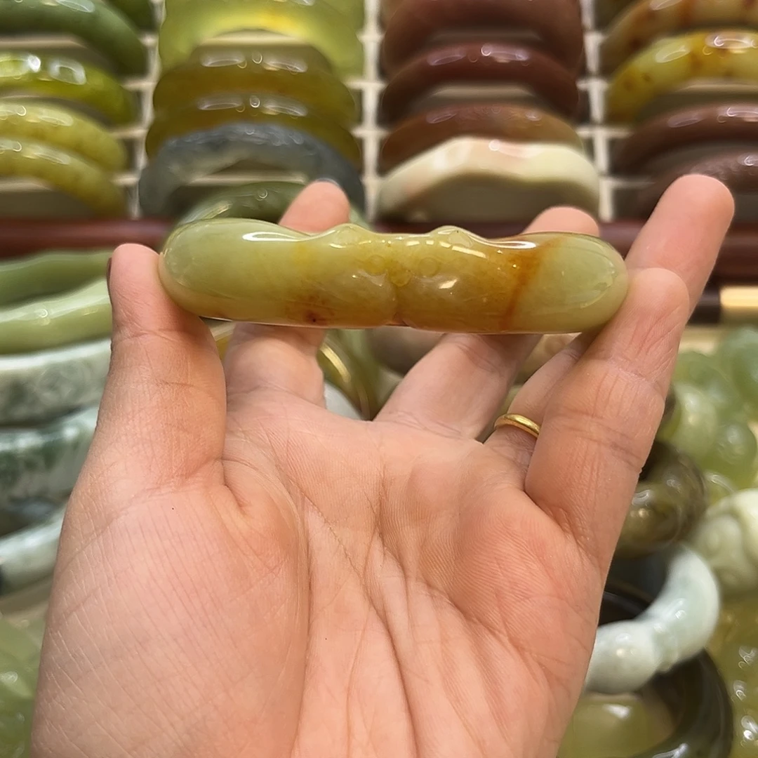 蛇纹石玉未镶嵌手镯11号57.4