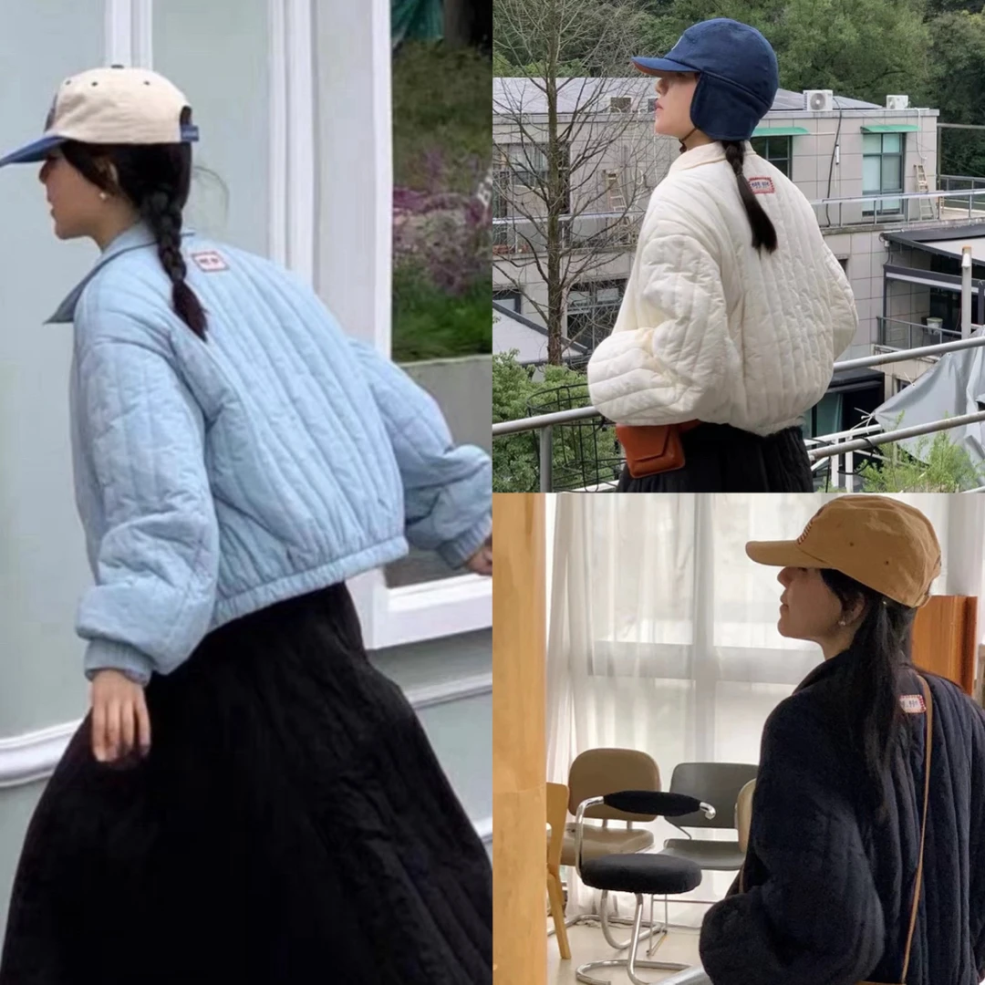 【鸡蛋翻领】Y韩风eg珩棉翻领夹克外套百搭显瘦保暖棉服夹棉女