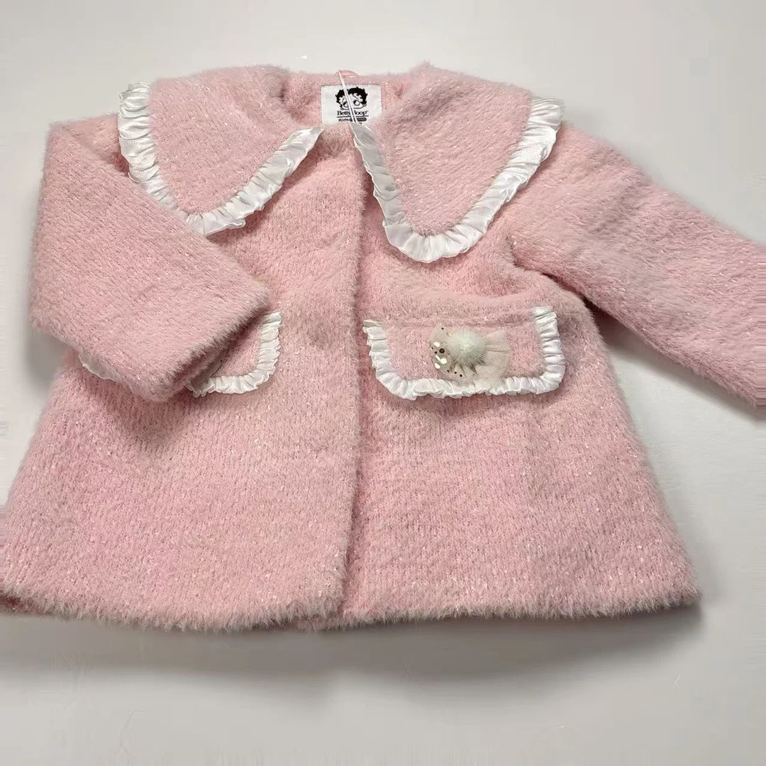 Betty.Boop贝蒂新款女童童装可爱甜美加厚保暖休闲针织外套（199）