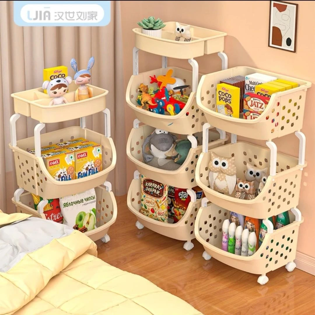 汉世刘家小推车多层落地收纳置物架婴儿零食玩具杂物宿舍厨房储物
