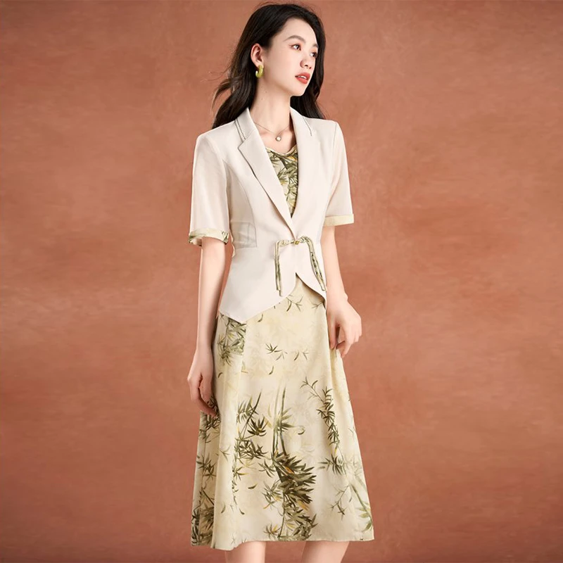 小香风套装连衣裙女2025新款初夏穿搭广州十三行贵夫人品牌两件套