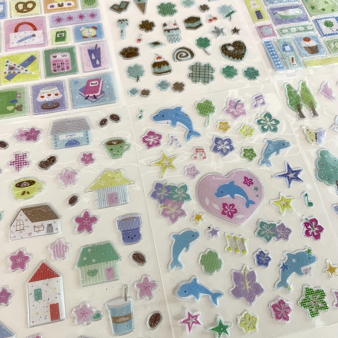 「滴胶贴纸」3D立体贴手帐立体贴deco贴小图案盐系哇卡哇卡