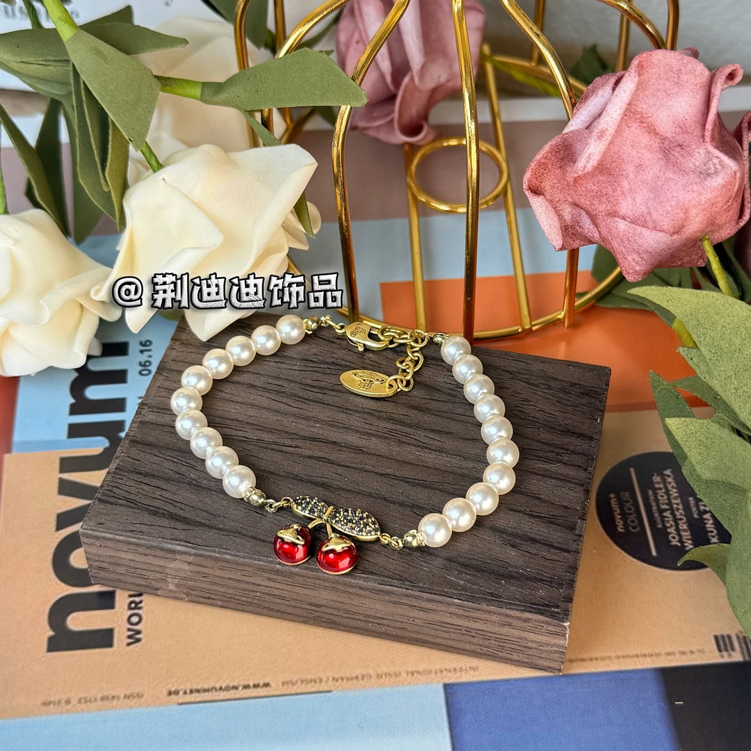 铜合金仿珍珠手链 黄铜樱桃贝珠手链SL-1006