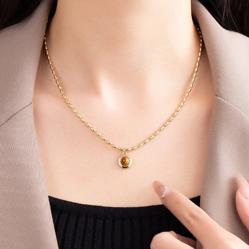 金美澳 铜项链 复古小米粒项链女款2025年新款爆款轻奢美拉德配饰