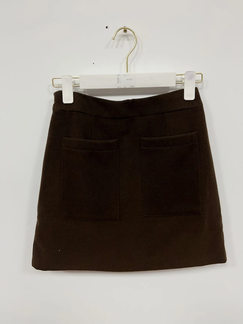 【静姐宠粉】咖色气质修身百搭时尚大口袋简约半身裙H280