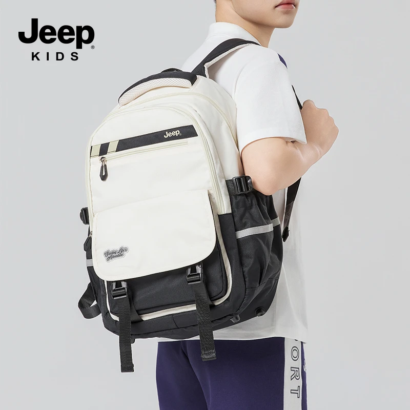 Jeep吉普12-18岁中学生书包学生专用大容量书包男女童简约双肩包