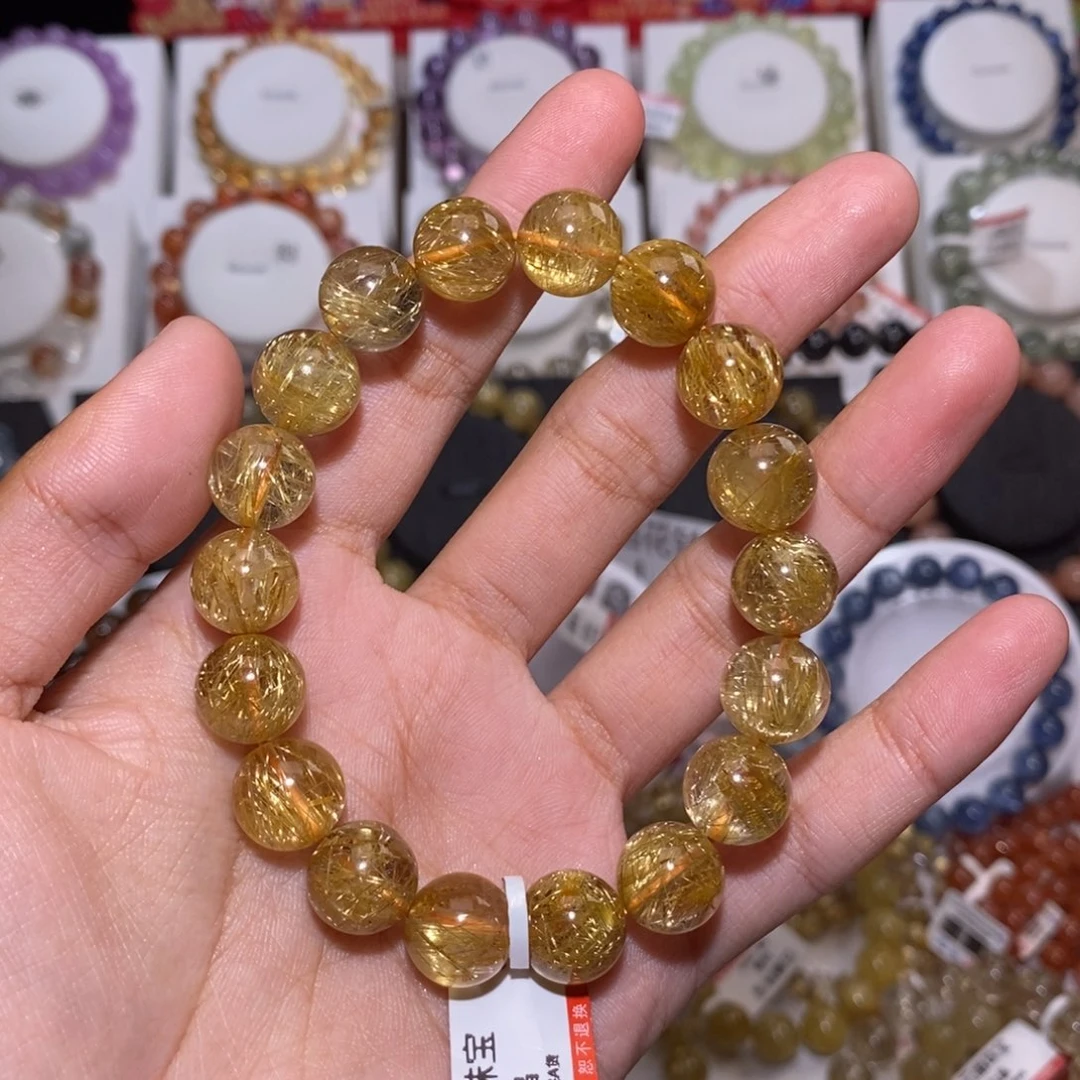 【闪购商品】发晶手串未镶嵌P**?钛晶烟花11.9mm