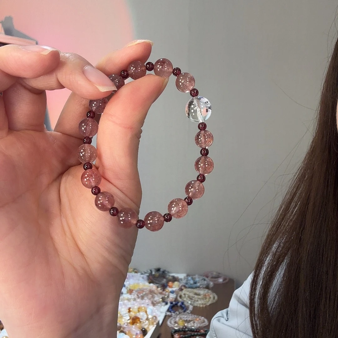 烟晶银S925镶嵌手链