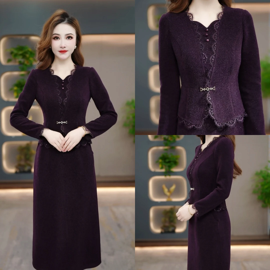 冬季显瘦连衣裙2025新款气质时尚减龄修身收腰打底裙CY25Y3832款