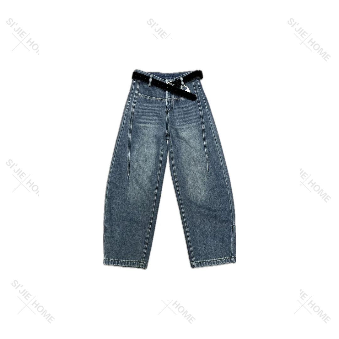 【四姐家】扩版斜线弯刀裤牛仔裤 9919