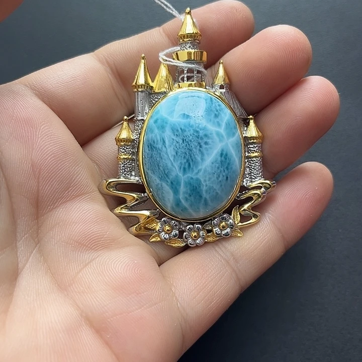 L***y针钠钙石（海纹石）未镶嵌颈饰