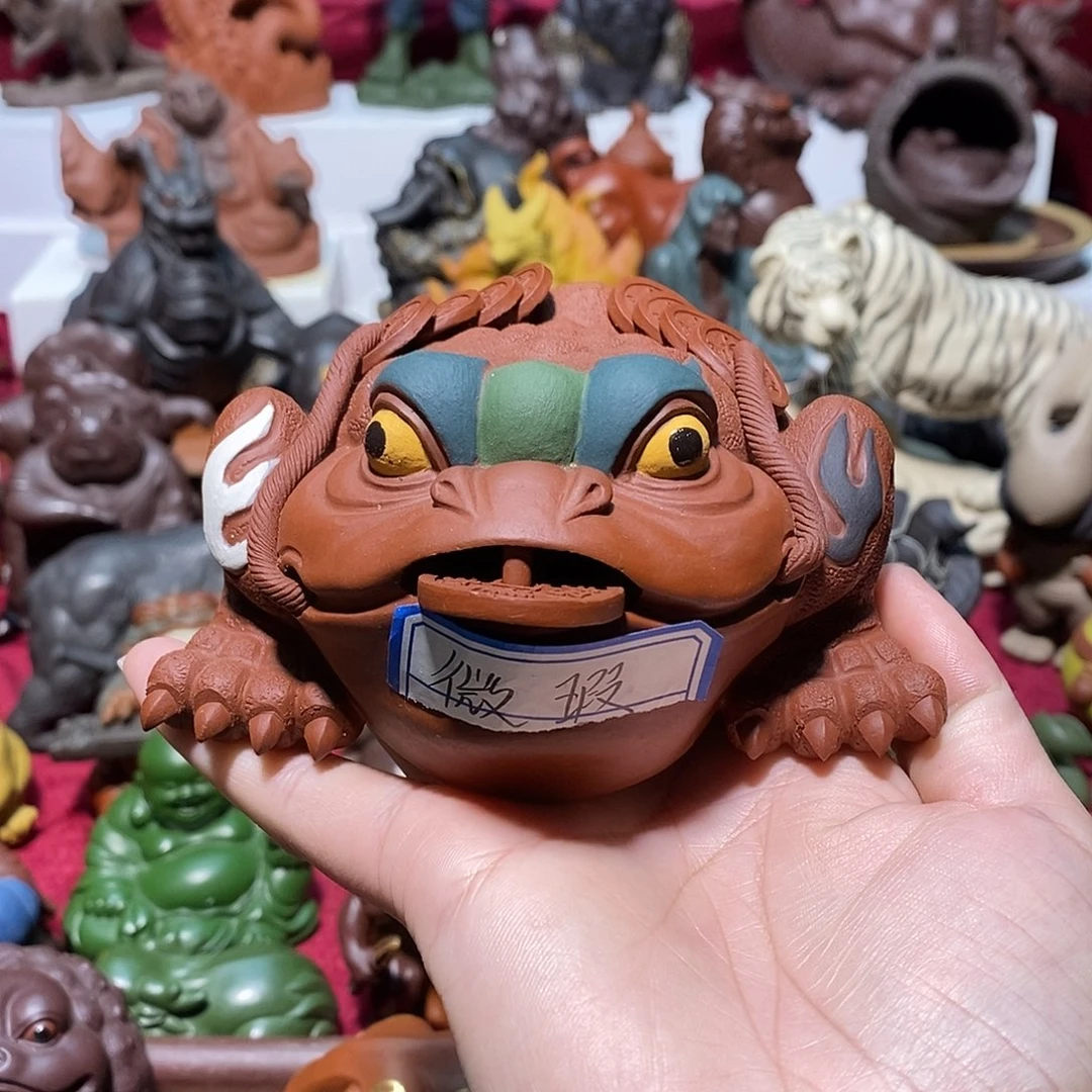 茶宠紫砂宜兴紫砂火焰蟾