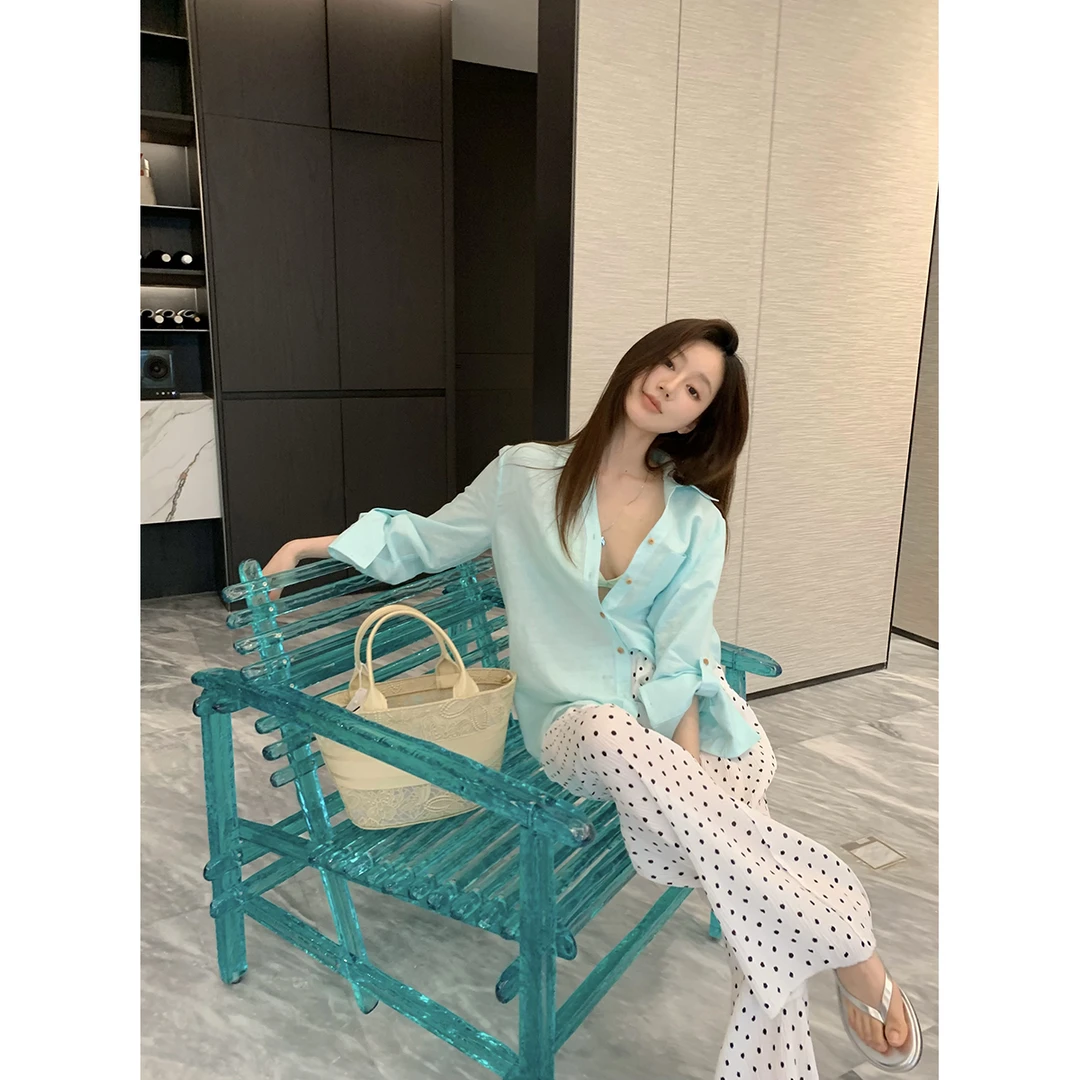 FORNI x YOYO 褶皱波点裤 两色波点长裤显瘦气质时尚休闲设计春季