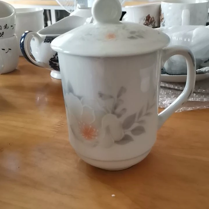 瓷片景德镇老瓷盖杯  微瑕品