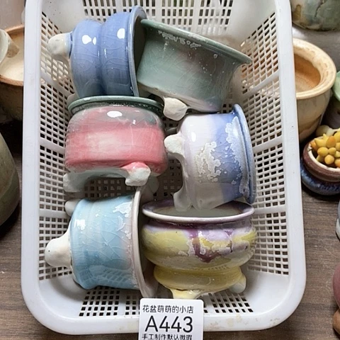 紫砂花盆443微瑕品口径5.5到6.5左右