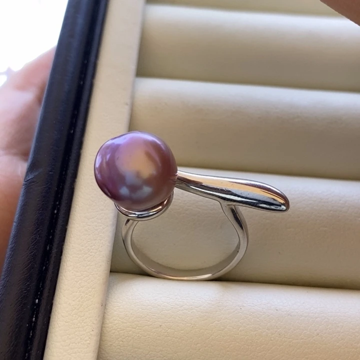 淡水珍珠项链银S925镶嵌12m