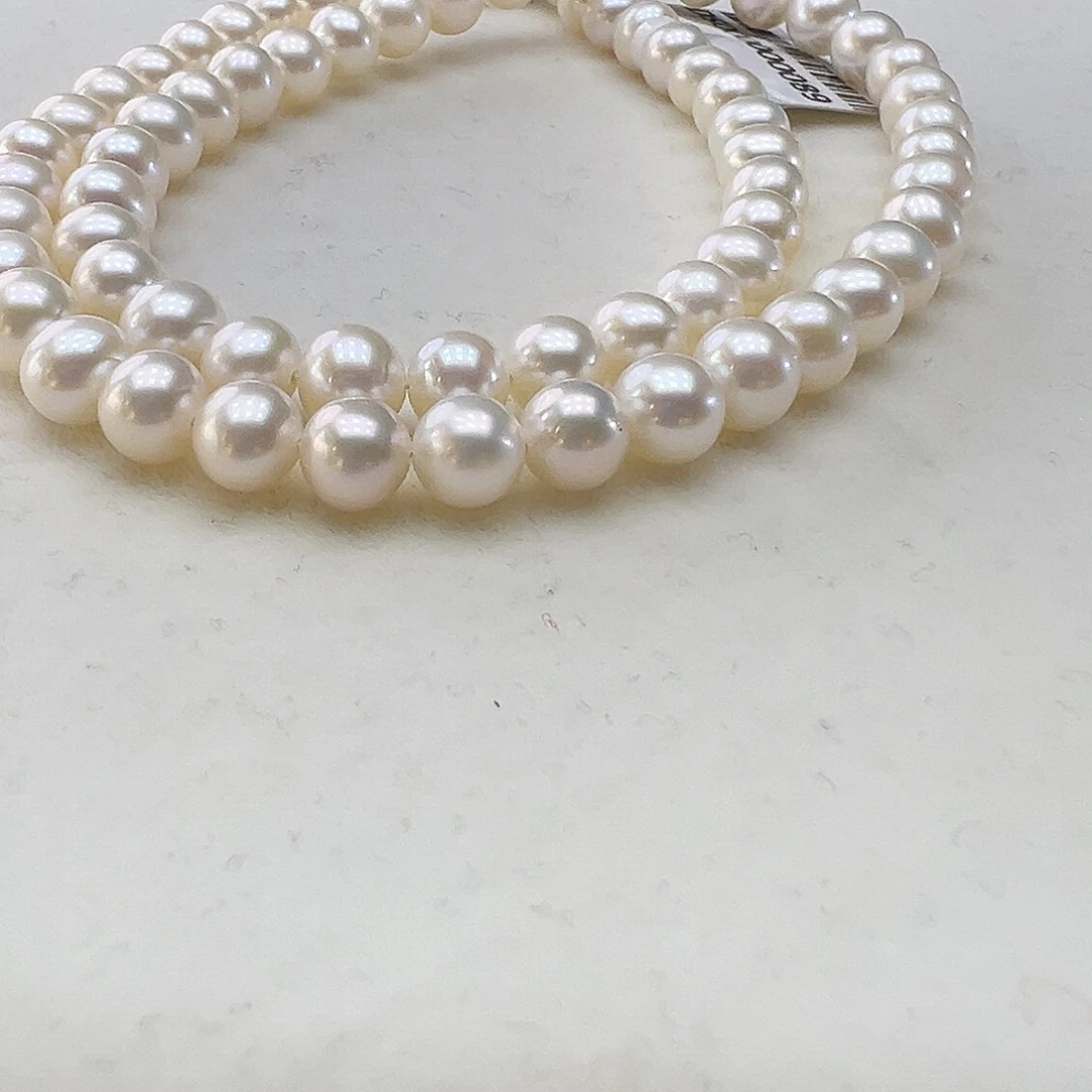 淡水珍珠颈饰银S925镶嵌➕6.7高品极光炫彩