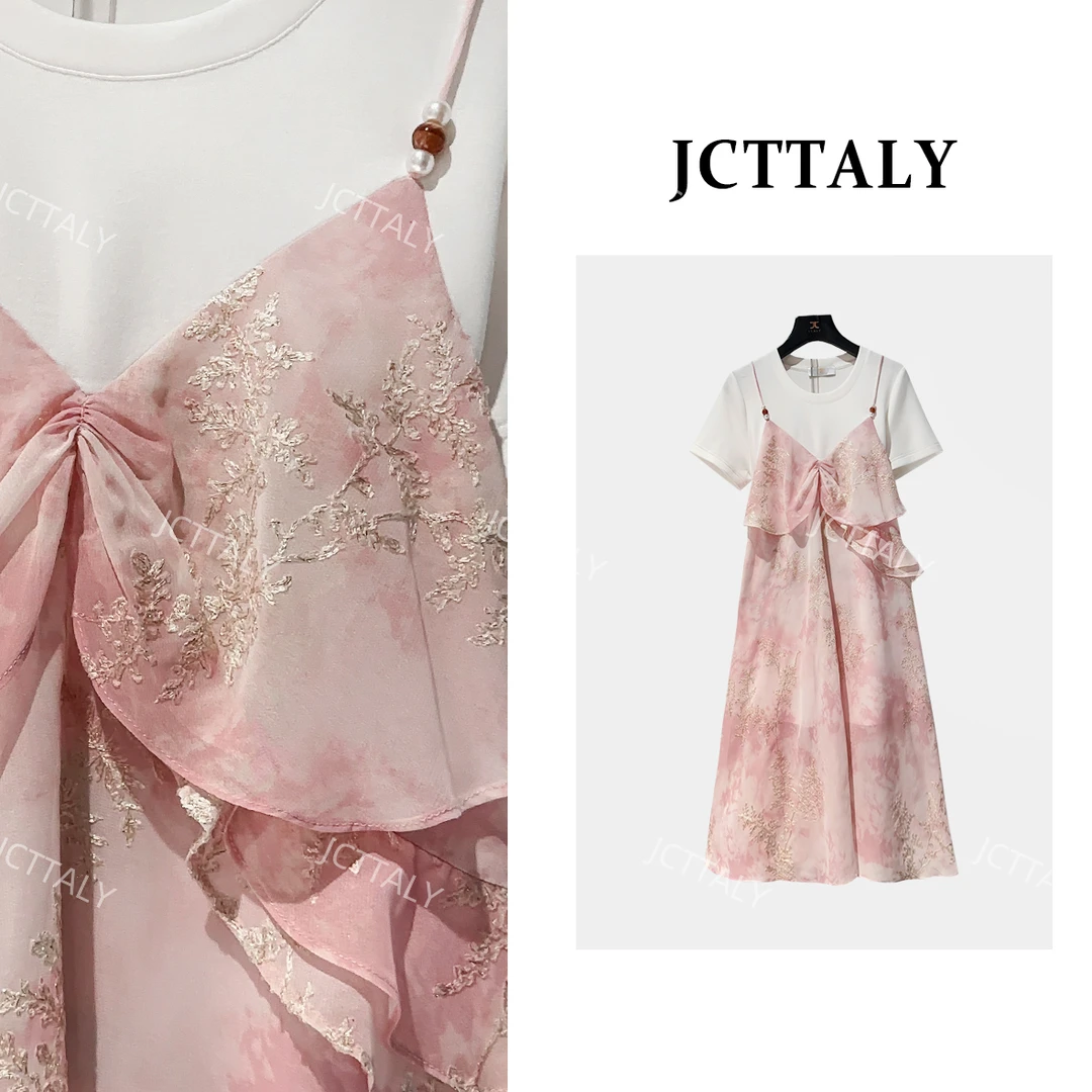 【linda】编码【53】法式温柔水墨渐变印花纯欲显瘦连衣裙JC-A3334