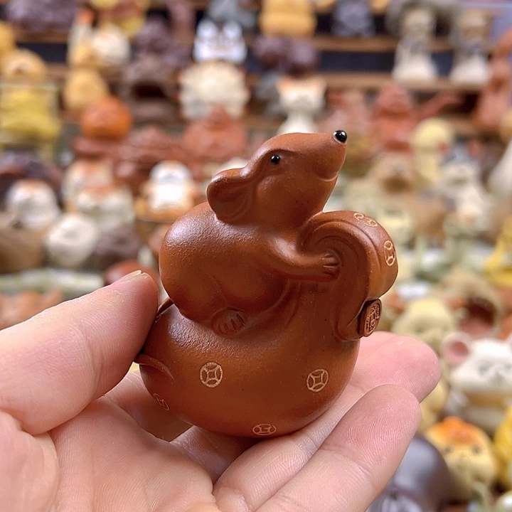 紫砂茶宠紫砂茶宠代代有钱小老鼠