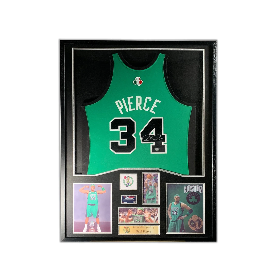 【臻签体育】皮尔斯亲签凯尔特人绿AU球衣装裱收藏（FA认证）