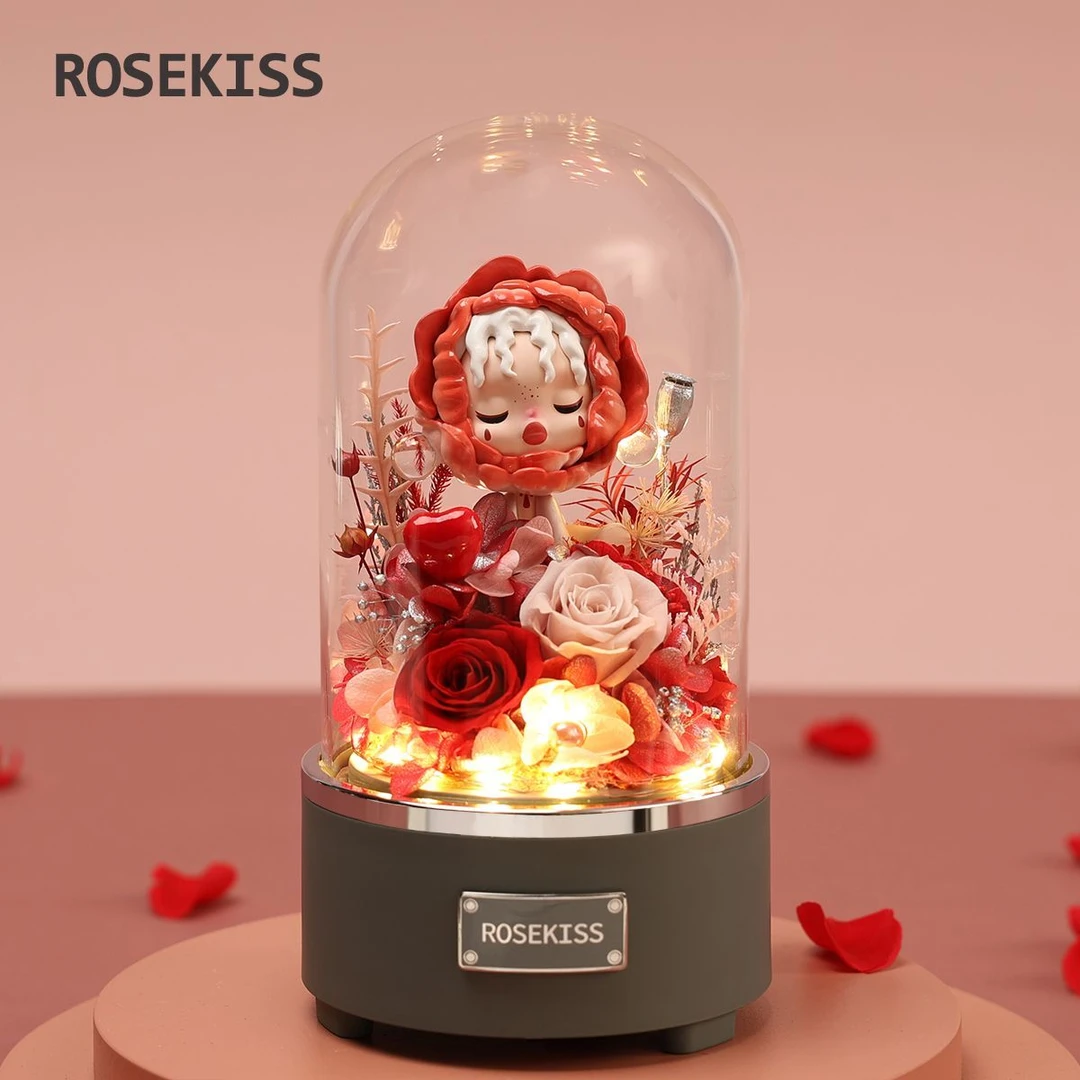ROSEKISS永生花礼盒高级感玫瑰情人节送女生朋友跨新年生日礼物
