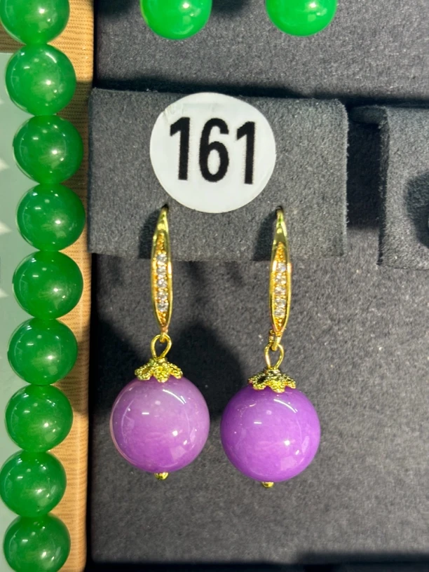 天然缅甸翡翠A货经典大气时尚耳饰 161