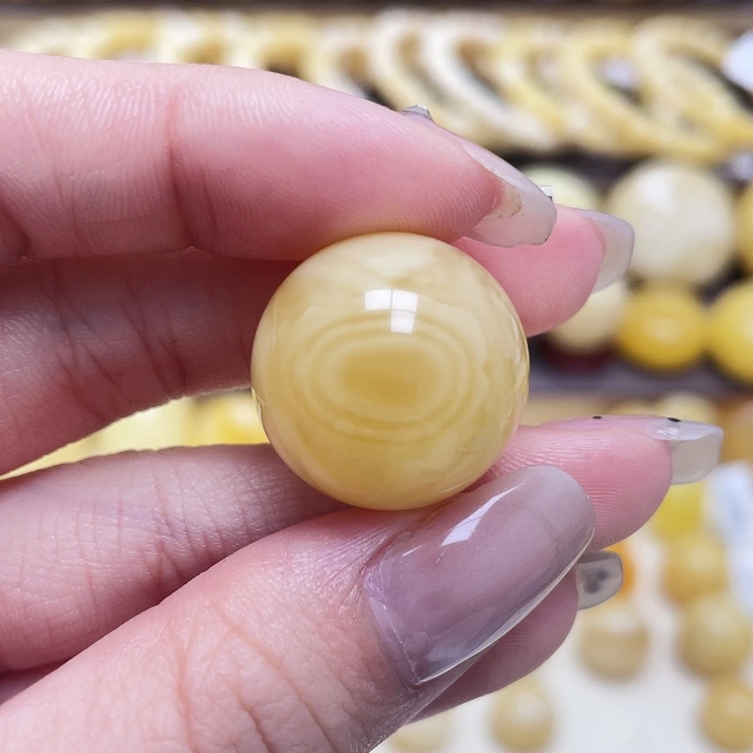 琥珀未镶嵌裸石20.6mm圆珠