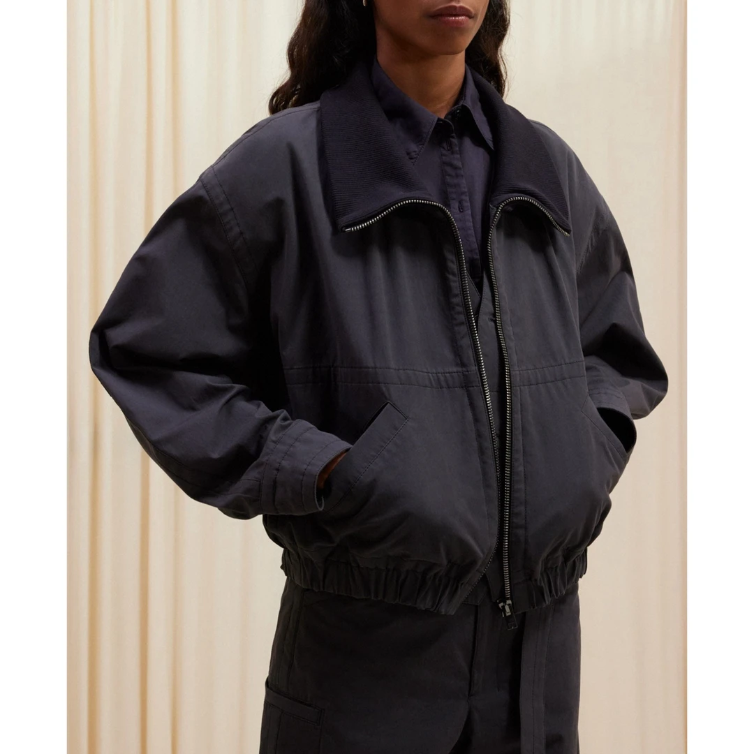 【Allison.DQ】高端设计师款 LEM 假两件宽松复古高领外套