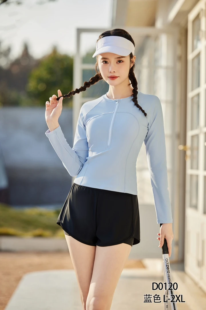 成人泳衣女分体两件套保守运动修身显瘦游泳装