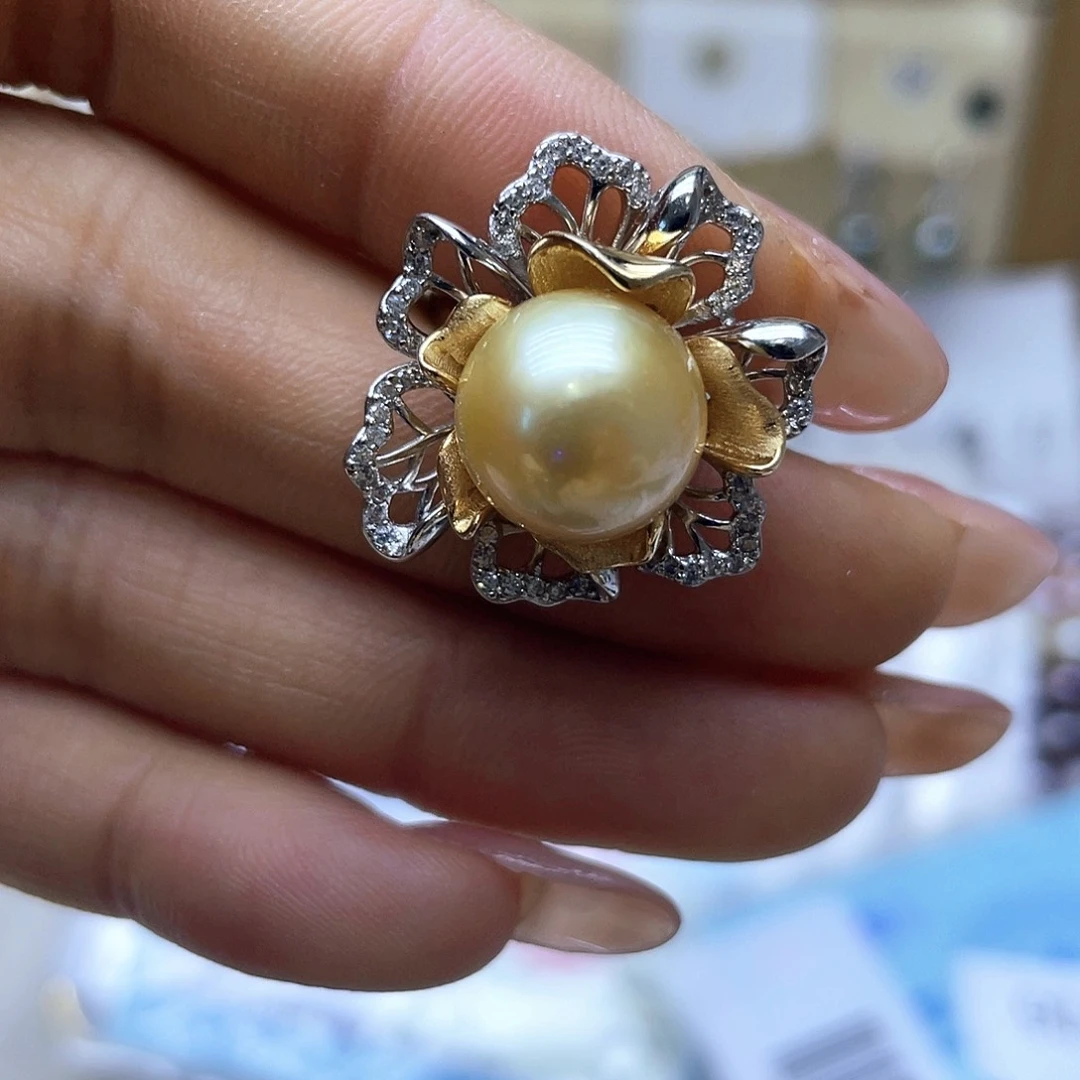 海水珍珠戒指银S925镶嵌