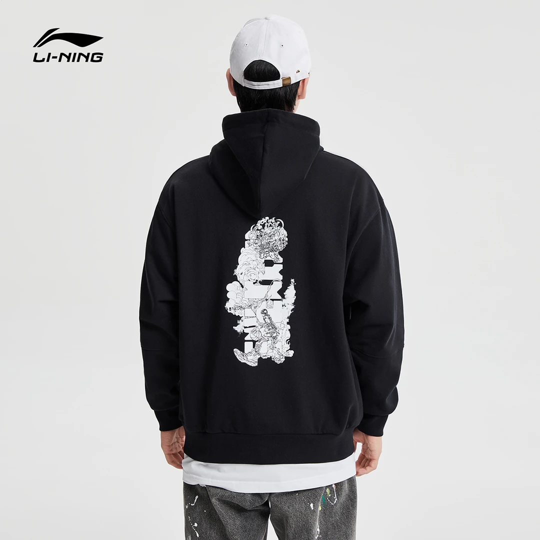 LI-NING/李宁李宁斗牛反伍套头篮球宽松连帽休闲运动卫衣071-4