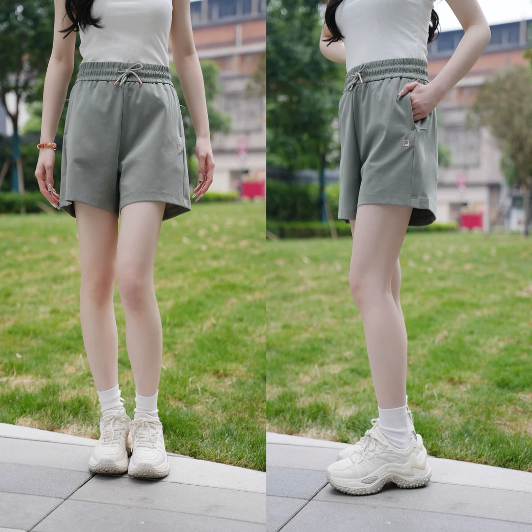 Fila/斐乐女子场下健身夏季百搭舒适透气运动针织短裤A11W531609F