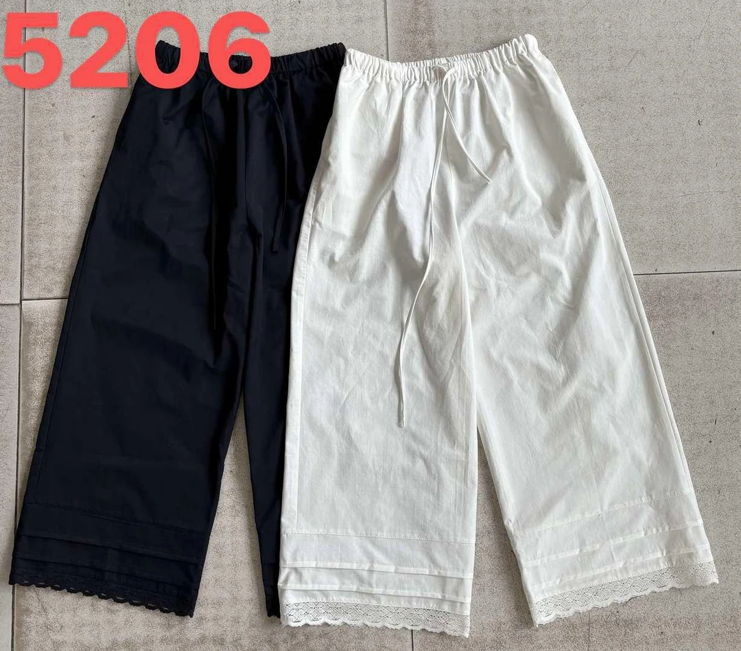 青青家  夏季新款蕾丝花边时尚洋气款休闲裤-5206