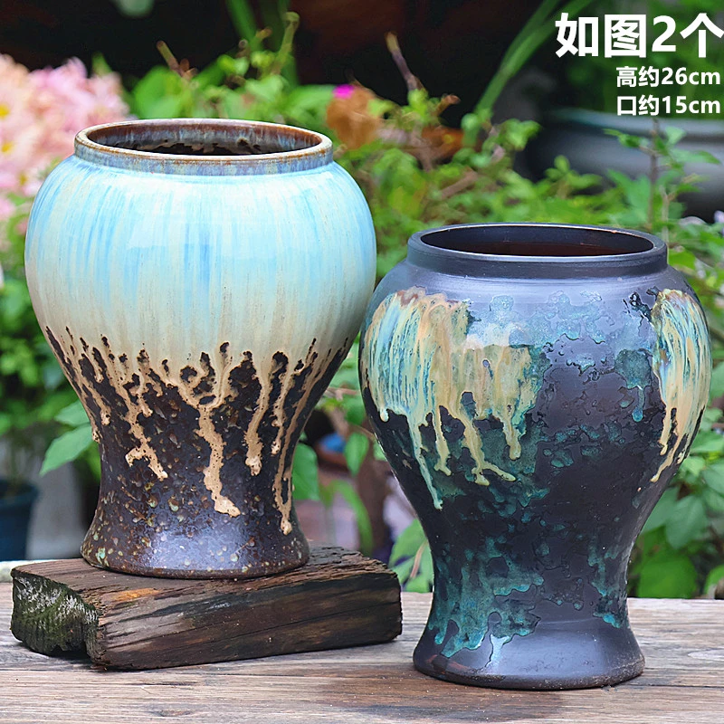 创意多肉花盆用于室内外装饰的透气陶土盆大鱼尾盆