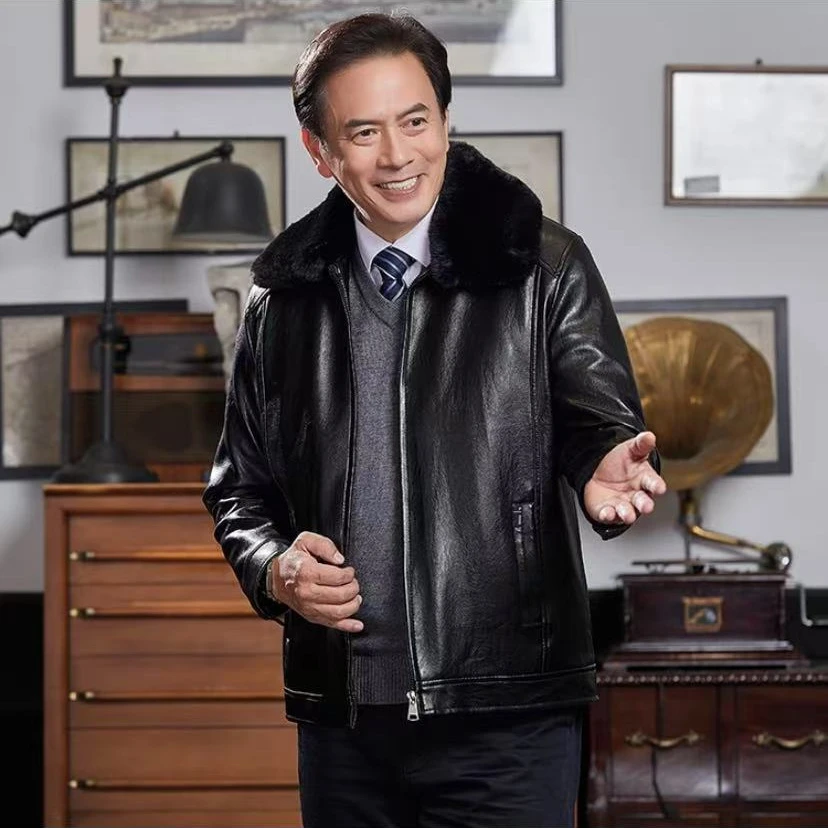 成人男装皮毛一体外套