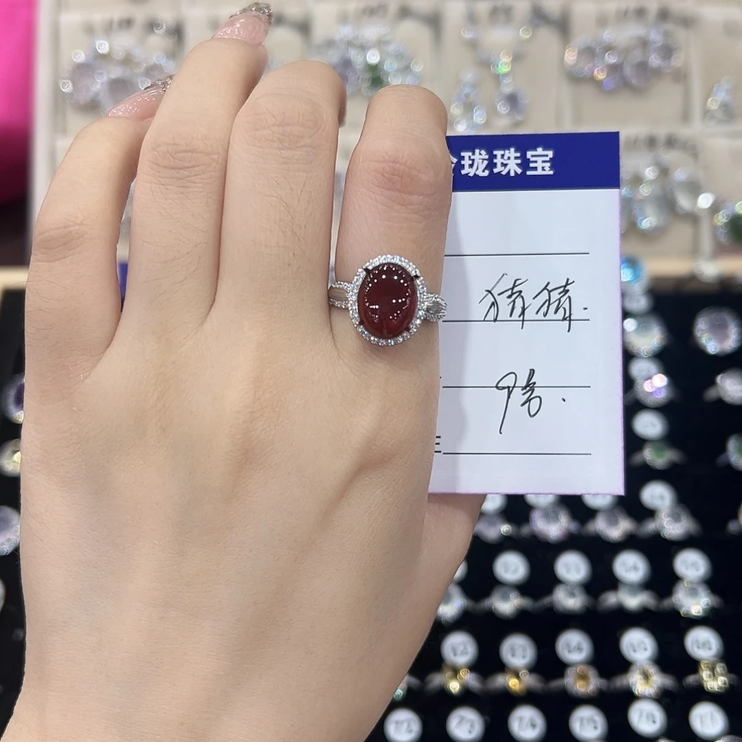 猪****黄晶戒指银S925镶嵌