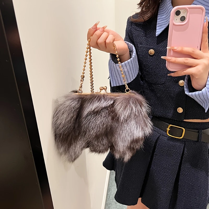 女士斜挎包手机包口金包单肩链条包