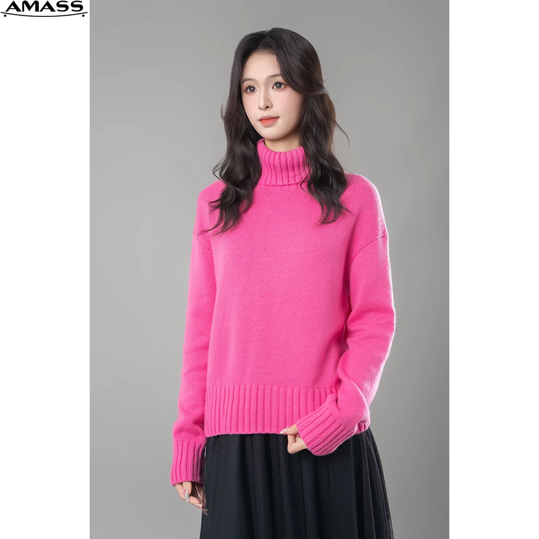 AMASS/阿玛施秋冬时尚套头加厚高领毛衣长袖宽松针织衫女 5399555